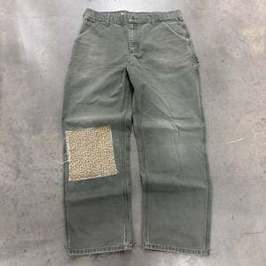 Vintage Carhartt Moss Green Original Dungaree Fit Carpenter Pants B11 MOS 36x32